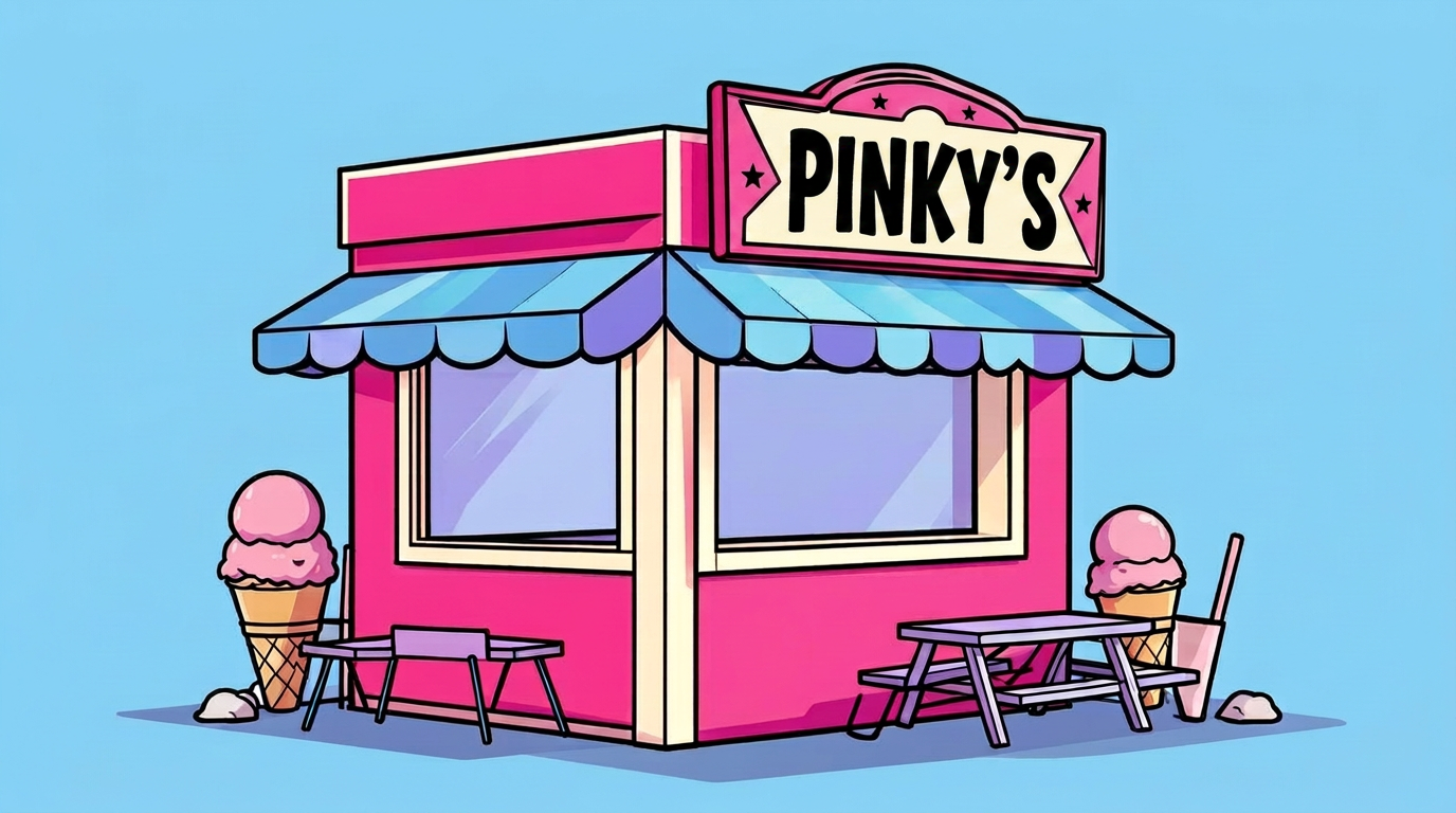 Illustration of the Pinky's scoop shack in Cortlandt Manor